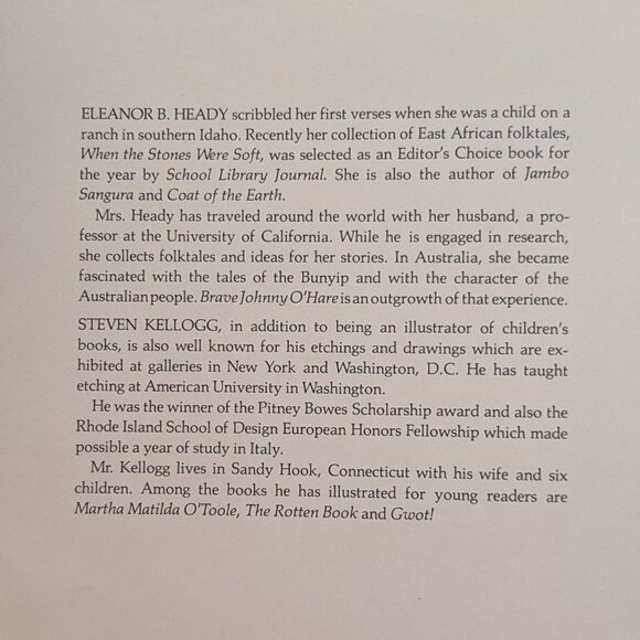 1st Edition Brave Johnny O'Hare by Eleanor B. Heady hardcover - Picture 8 of 12